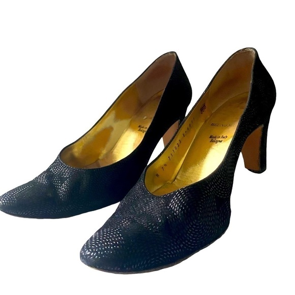 Bruno Magli - Black Evening Pumps Platform Heels - Picture 1 of 12